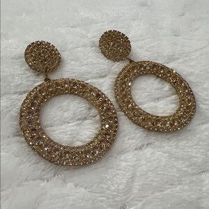 Elegant Gold-Tone Hoop Statement Earrings